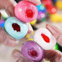 Permen Gummy Rasa Buah Halal Bersertifikat Bentuk Bola Isi Selai Lembut, Laris Manis untuk Festival
