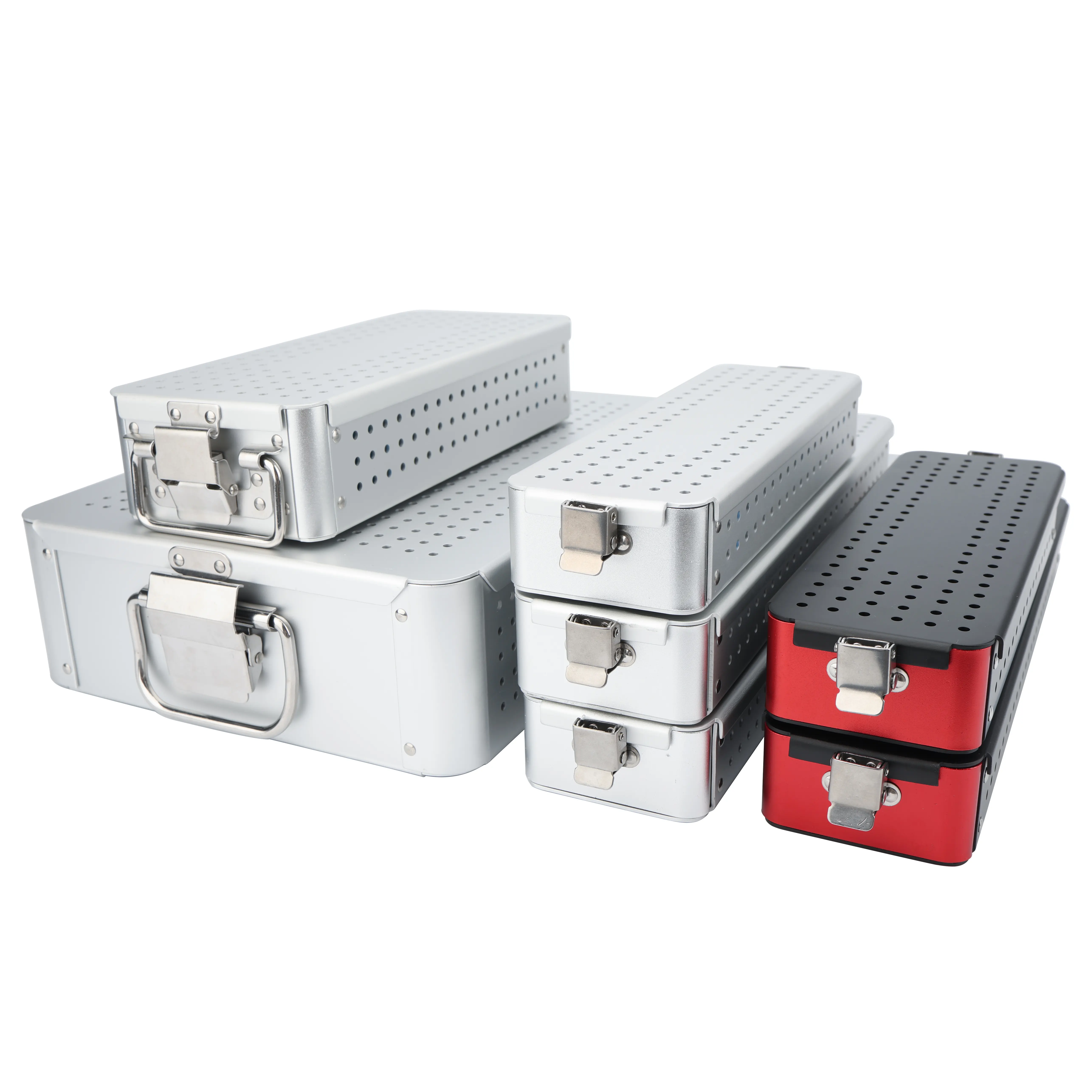 Factory aluminum box sterilization case, reusable aluminum surgical sterilization box aluminum box sterilization case
