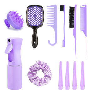 Hair <b>Styling</b> Tools Set With Comb Brush <b>Spray</b> Bottle Clips And Scrunchie For General Use 20cm Above ABS Material - Product Image 5