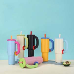 40 Oz <b>Stainless</b> <b>Steel</b> <b>Tumbler</b> With Handle Straw Lid Insulated Vacuum Flask Water Cup for Car New Design - Product Image 6