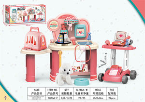 Vente en gros d'accessoires médicaux fonctionnels modernes 3 en 1 de 24 pouces jouets eau table d'allaitement médical chariot à poupées panier à main pour poupées - Product Image 3