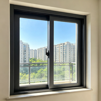 Ventana Corredera de Aluminio Resistente a la Corrosión, Ventana de Vidrio de Gran Vista a Prueba de Viento para Proyectos de Construcción de Edificios