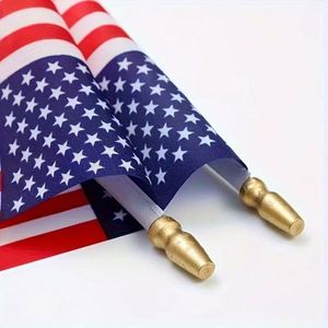 Banderas de Mano Portátiles de Poliéster Ecológicas y Duraderas al por Mayor con Asta de Madera para Banderas Personalizadas de Estados Unidos y de Todas las Naciones - Product Image 3