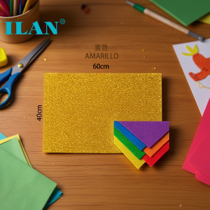 Foglio di Schiuma EVA Ilan 40x60cm Giallo Glitterato Materiale per Artigianato - Product Image 3