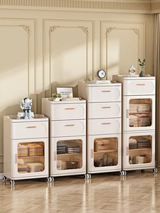 8027-1 Household <strong>Storage</strong> Cart 1 <strong>Draw</strong> +1 Cabinet Plastic Drawer <strong>Storage</strong> Cabinets for Clothes - Product Image 5
