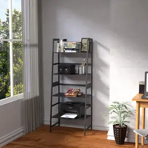 Kitaplık, merdiven kitaplığı, yatak odası, oturma odası, ofis için 4 katmanlı uzun kitap kılıfı