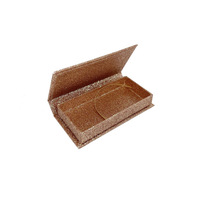 Boîtes en carton dorées personnalisées avec logo privé pour cils entiers de salon, avec support transparent