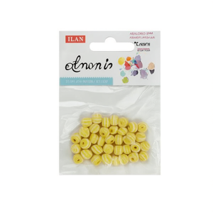 Perline Ilan Abalorio da 8 mm a strisce gialle per la creazione di gioielli - Product Image 2