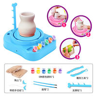 Kit de poterie en argile, bricolage en céramique, jeux créatifs, jouets d'art en argile pour enfants, jouet de tour de potier