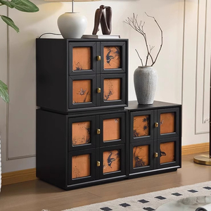 Gabinete Carmen de Estilo Moderno de Mediados de Siglo, Gabinete de Almacenamiento Lateral de Madera Sólida para Muebles del Hogar, Estilo Retro - Product Image 5