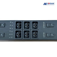 Interrupteur magnétique à commande indépendante par prise AC380 415V 125A, PDU intelligent vertical en métal noir UL