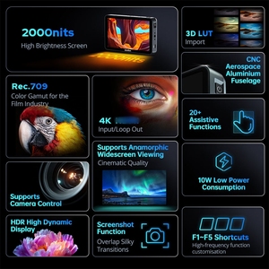 Moniteur de caméra Godox GM6S Pro 4K 5,5 pouces 10W ultra lumineux pour DSLR, écran tactile IPS FHD 1920x1080, vidéo 4K, moniteur de terrain 3D LUT - Product Image 5