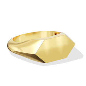 Gemcel di alta qualità prezzo all'ingrosso personalizzato 18K placcato in oro unico anello esagonale incidibile - Product Image 1