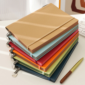 Agenda Organizadora de Cuero PU Suave, Tamaño A5, con Banda Elástica y Cierre Metálico, Cuaderno de Notas - Product Image 3