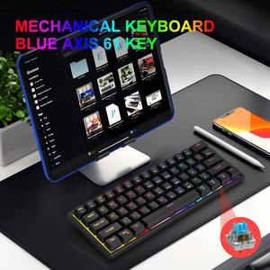 En stock, faible MOQ, clavier mécanique portable filaire 61 touches pour jeux avec rétroéclairage RVB - Product Image 3