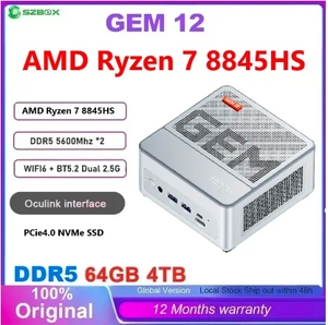 Aoostar GEM12 AMD Ryzen <span class=keywords><strong>7</strong></span> 8845HS มินิพีซี <span class=keywords><strong>Windows</strong></span> 11 DDR5 32GB 1TB PCie4.0 NVMe SSD Wifi6 BT5.2 มินิพีซีสำหรับเล่นเกม สีดำ/เทา (สุ่มสี) - Product Image 2