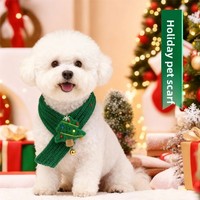 Écharpe réglable pour chat et chien Zoyi, style Noël, décoration du Nouvel An, accessoire pour animaux de compagnie avec clochette, costume de fête mignon pour animaux de compagnie