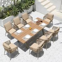 Mobilier d'extérieur pour hôtel, Villa, jardin, Patio, chaise, cadre en aluminium, corde tissée, Table à manger et chaises d'extérieur