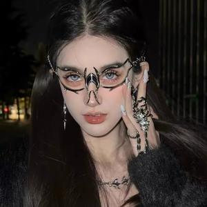 Cyberpunk femme métal nez masque Y2K mécanique vent Halloween Costume visage chaîne Premium Bondage Gear pour homme - Product Image 4