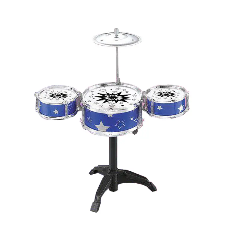 Mini plastic jazz drum toy kids electroplating musical instruments toy educational percussion jazz drum set