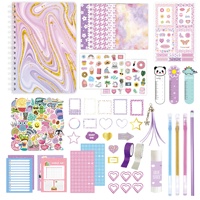 Set de Diario Rectangular DIY, Agenda Morada, Caja de Regalo, Pegatinas para Scrapbook, Kit de Diario Multiusos para Niños