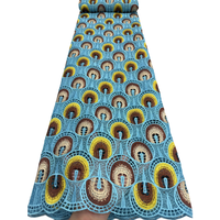 Dentelle Guipure Africaine NI.AI, Tissu Voile Soluble dans l'Eau Nigérian, Dentelle Florale à Cordons pour Mariage et Fêtes