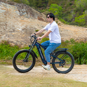 จักรยานเสือภูเขาไฟฟ้าซุปเปอร์สโนว์จักรยานไฟฟ้า1000W พร้อมเกียร์สปีด7ตัวโครงอลูมิเนียมอัลลอยด์