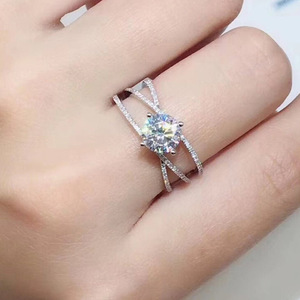 Bagues pour femmes délicates <span class=keywords><strong>avec</strong></span> croix Design mariage fiançailles doigt Zircon anneaux mariée couleur argent - Product Image 5
