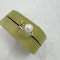 Pabrik ZHUJI Kedatangan Baru Harga Grosir Cincin Mutiara Air Tawar Bentuk Kancing Kelas AAA 8-9mm