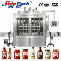 Machine de remplissage automatique de ketchup avec dosage par piston servo pour sauces, miel et mayonnaise dans des bocaux et des bouteilles en verre
