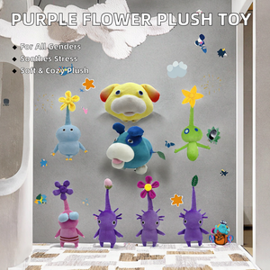 ตุ๊กตาผ้ากำมะหยี่ลายดอกไม้สีม่วงสุดน่ารักของเล่นนุ่มยัดนุ่น9รูปแบบสำหรับเด็กดาว <span class=keywords><strong>pikmin</strong></span> น้ำแข็ง <span class=keywords><strong>pikmin</strong></span> ของเล่นพร้อมฟังก์ชั่นบรรเทาความเครียด - Product Image 2