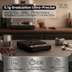 Small <b>Mini</b> Ultra Thin USB Rechargeable Coffee <b>Scale</b> <b>Scale</b> Tray 2000g Capacity 0.1g Precision Digital Display Automatic - Product Image 3