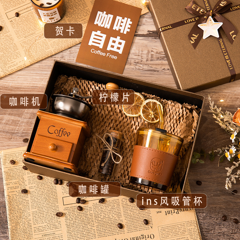 Set macchina da caffè + confezione regalo marrone + modello d