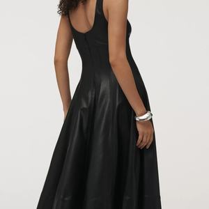 Vestido Midi Casual con Estampado Floral, Transpirable, con Decoraciones de Encaje y Piel Sintética, para el Día a Día, Cintura Natural, Logotipo Frontal - Product Image 2