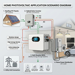 25.6V 200Ah 1P8S 5.12KWH Floor <b>Mounted</b> Split CAN Communication 280Ah 314Ah 7.16kwh Lithium <b>Battery</b> Solar Home System - Product Image 4