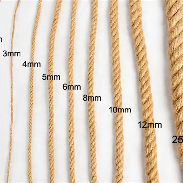 Factory Direct Thickness Natural Jute Rope Twisted Manila Rope Hemp Rope for Craft Dock Decorative