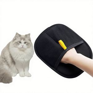 Gants électrostatiques réutilisables 100 % coton pour enlever les poils d'animaux, avec brossage bidirectionnel, collecte des poils, lavables, pour chats et chiens - Product Image 1