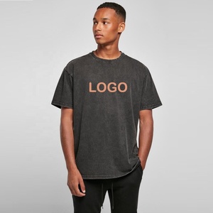 Impression numérique DTG vierge surdimensionné Vintage lavé à l'acide unisexe épaule tombante poids lourd épais coton T Shirt Tshirt - Product Image 1