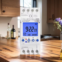 Interruptor de tiempo de 2 canales, reloj de tiempo programable de 24 horas, intervalo de segundos con dos salidas independientes de relé, reloj de tiempo electrónico