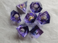 Dés de jeu de société polyédriques en acrylique transparent scintillant pour D&D RPG, lot de 7 pièces colorées
