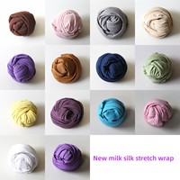 Selimut Pembungkus Bayi Baru Lahir Bahan Katun, Elastis, Polos, Perlengkapan Foto Bayi, Selimut Penerima Bayi untuk Pemotretan Studio