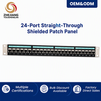 Panneau de brassage réseau modulaire blindé Cat6 24 ports, 19 pouces 1U, à montage en rack, STP RJ45