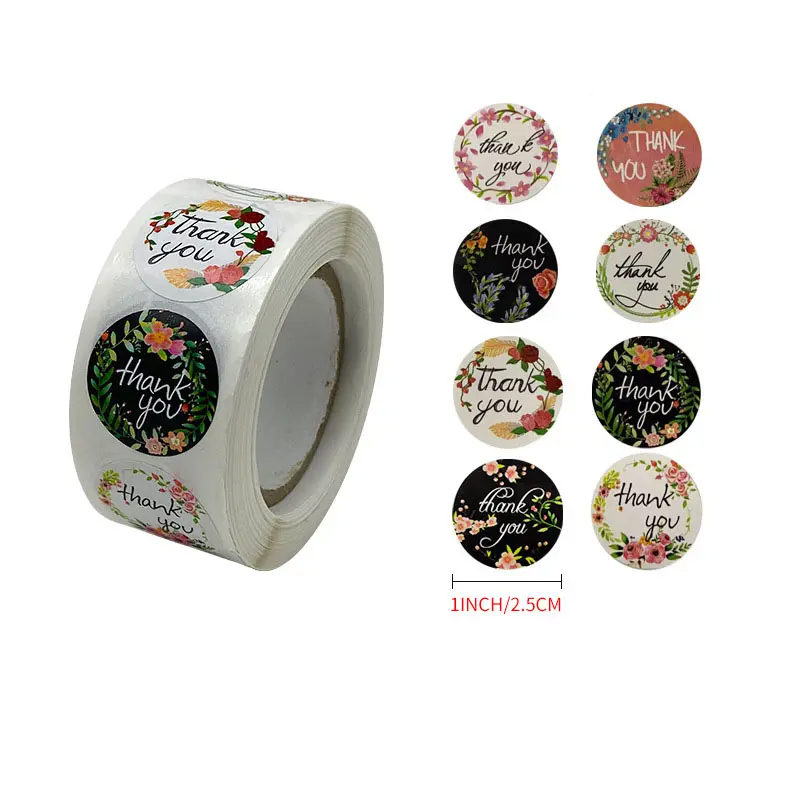 Groothandel Gepersonaliseerde Luxe Dank U Sticker Custom Logo 500 Stuks Voor Uw Aankoop Roll Bruiloft Eten Verpakking Stickers