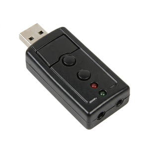 การ์ดเสียง USB ภายนอก 7 ช่องสัญญาณ สำหรับคอมพิวเตอร์และโทรศัพท์มือถือ พร้อมช่องต่อไมโครโฟน สำหรับการถ่ายทอดสด - Product Image 1