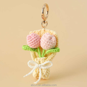 Creatieve Gehaakte Tulpenboeket Sleutelhanger Schattig Decoratief Object Voor Schooltassen Bruiloft En Jubileum Art Deco Stijl Hanger - Product Image 2