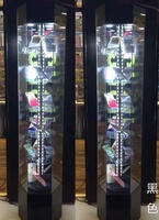 Vitrine de présentation rotative à degrés, en verre acrylique, pour jouets et cosmétiques, avec éclairage