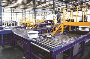 Tự động thép xe bánh xe rim sản xuất con lăn băng tải dòng cho bánh xe rim Hàn - Product Image 5