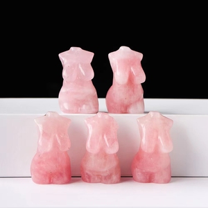 Maniquí femenino tallado a mano, artesanía de cristal, Torso de cristal de cuarzo rosa, modelo desnudo, cuerpo de mujer, estatua - Product Image 5