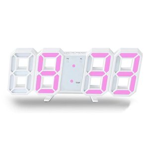 นาฬิกาดิจิตอล 3 มิติ นาฬิกาแขวนผนัง LED พร้อมเทอร์โมมิเตอร์ นาฬิกาปลุกนักเรียน สไตล์เกาหลี จอแสดงผลพลาสติกทรงสี่เหลี่ยมผืนผ้า - Product Image 1