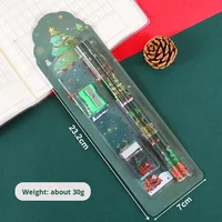 Ensemble de crayons en bois de Noël mignons et amusants avec gomme, crayons HB, cadeau de Noël, vente en gros Yichen Rouge/Vert/Rose